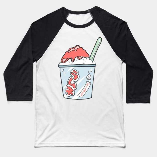 Ramune Shaved Ice cream Baseball T-Shirt by PeachPantone